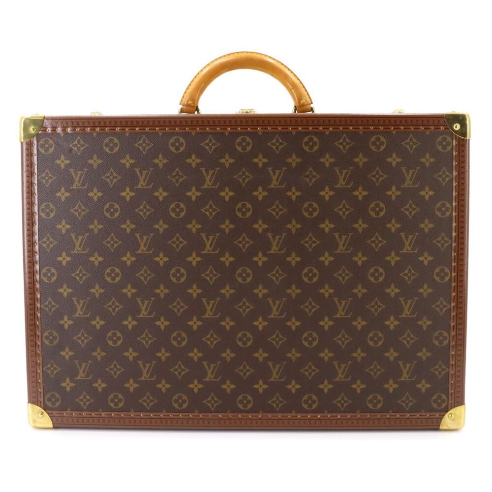 Louis Vuitton Bilstein 55 Monogram Trunk Case Handbag Brown M21327 Gold Hardware
